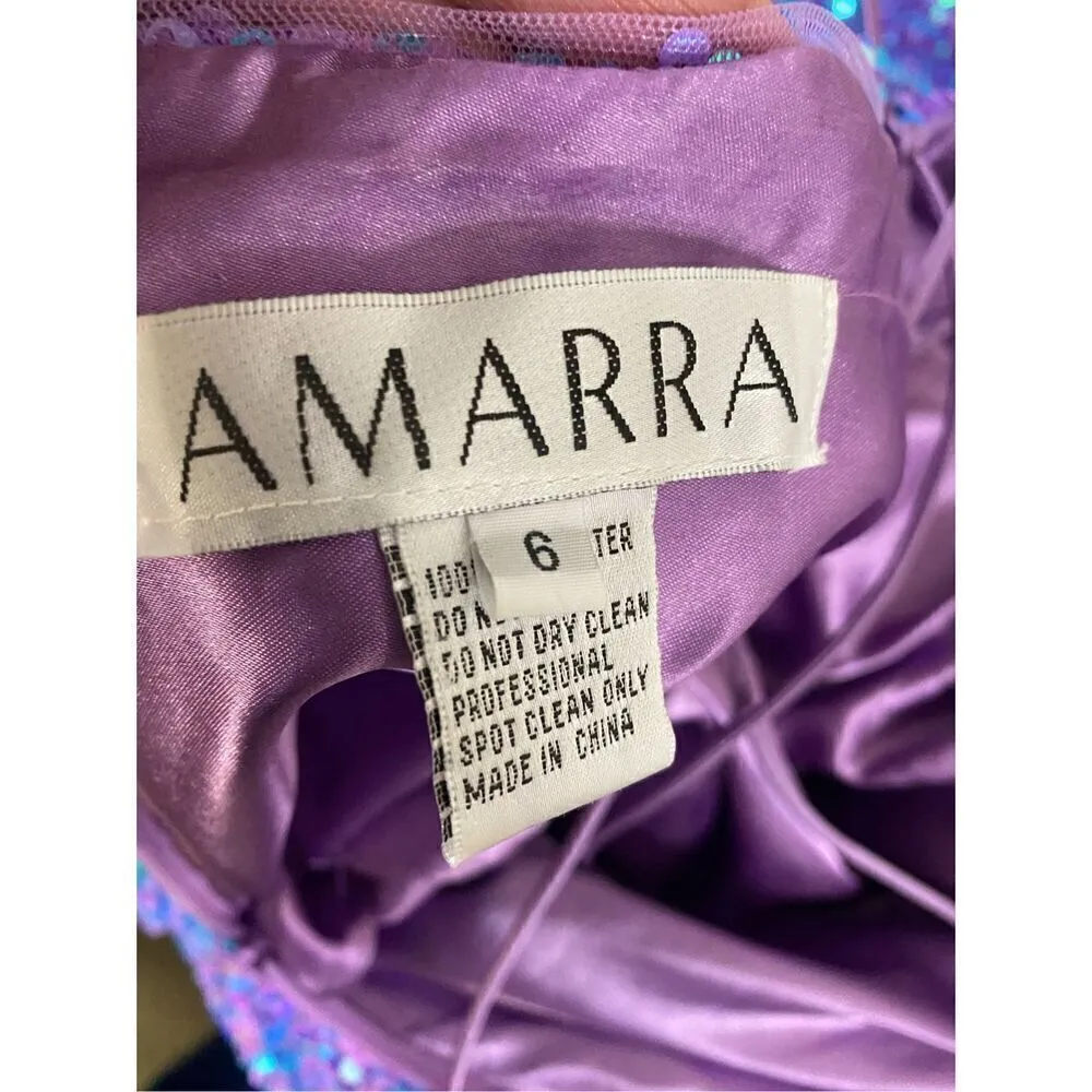 Amarra Sequin Purple Formal Gown Size 6 - Image 14