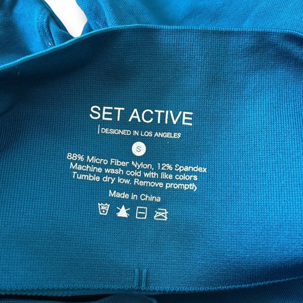 Set Active Sculpt Flex Blue Biker Running Shorts Women’s Size Small‎ - Image 4