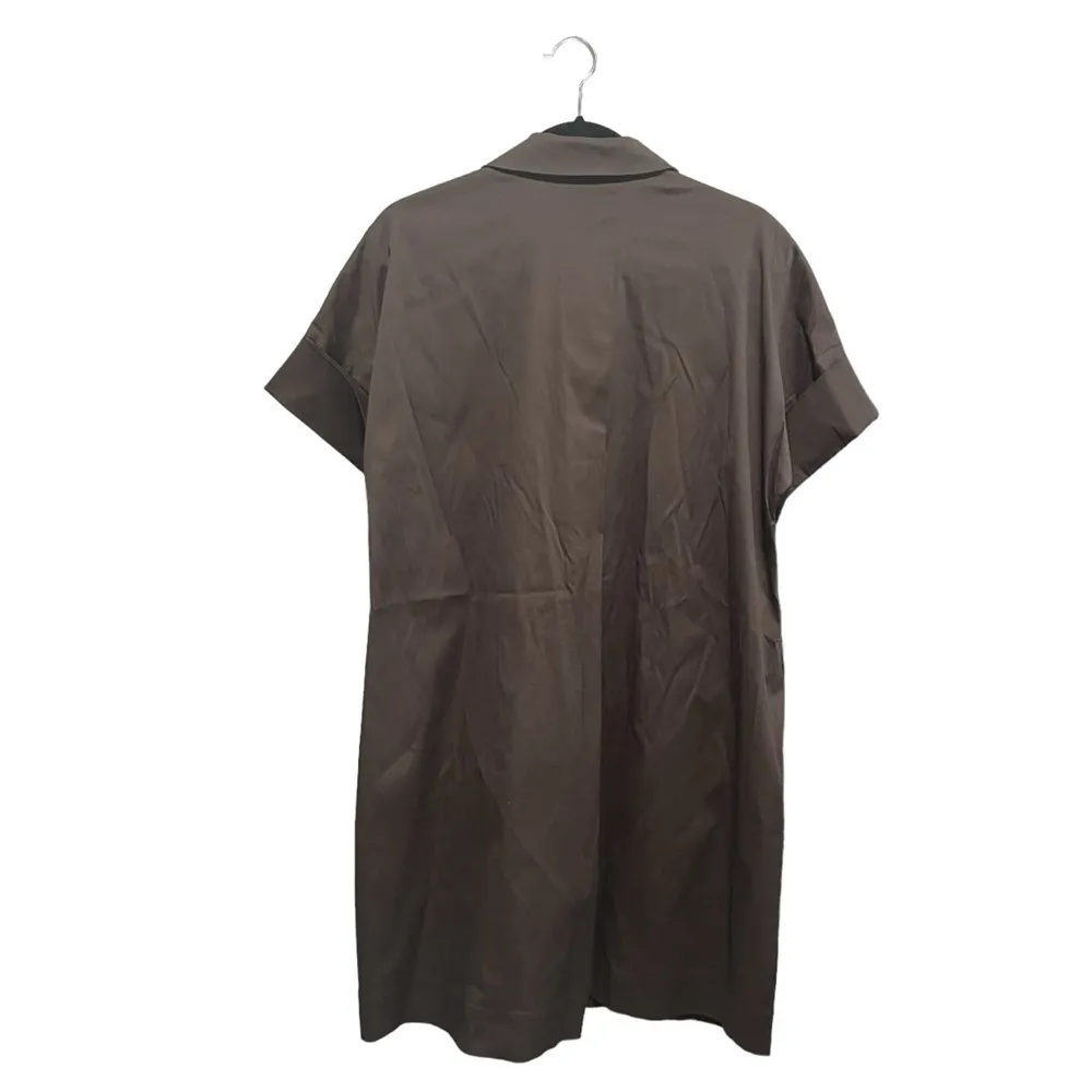 Lafayette 148 New York Folded Shirt Dress, in Excellent Pre Loved Condition Brown - Image 3