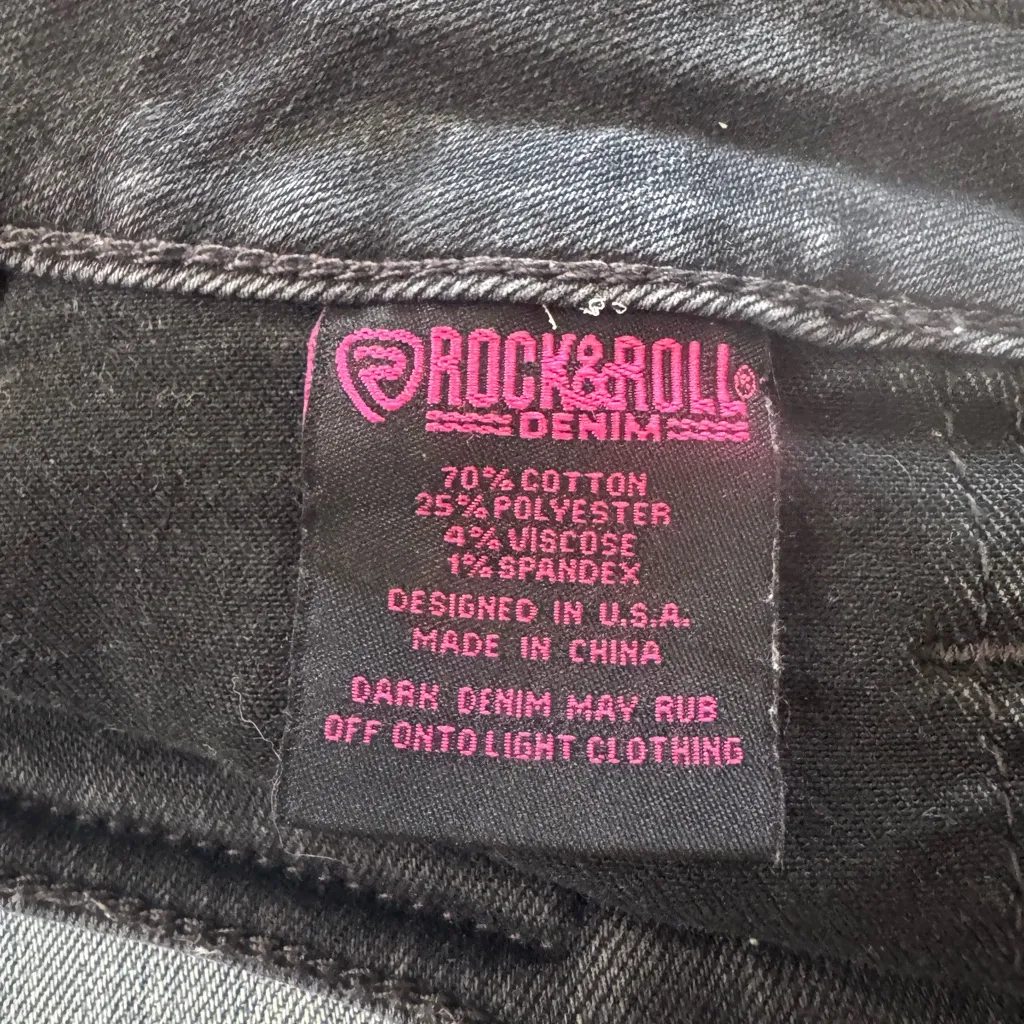 High Waist Charcoal Denim Shorts Black Size 27 - Image 6