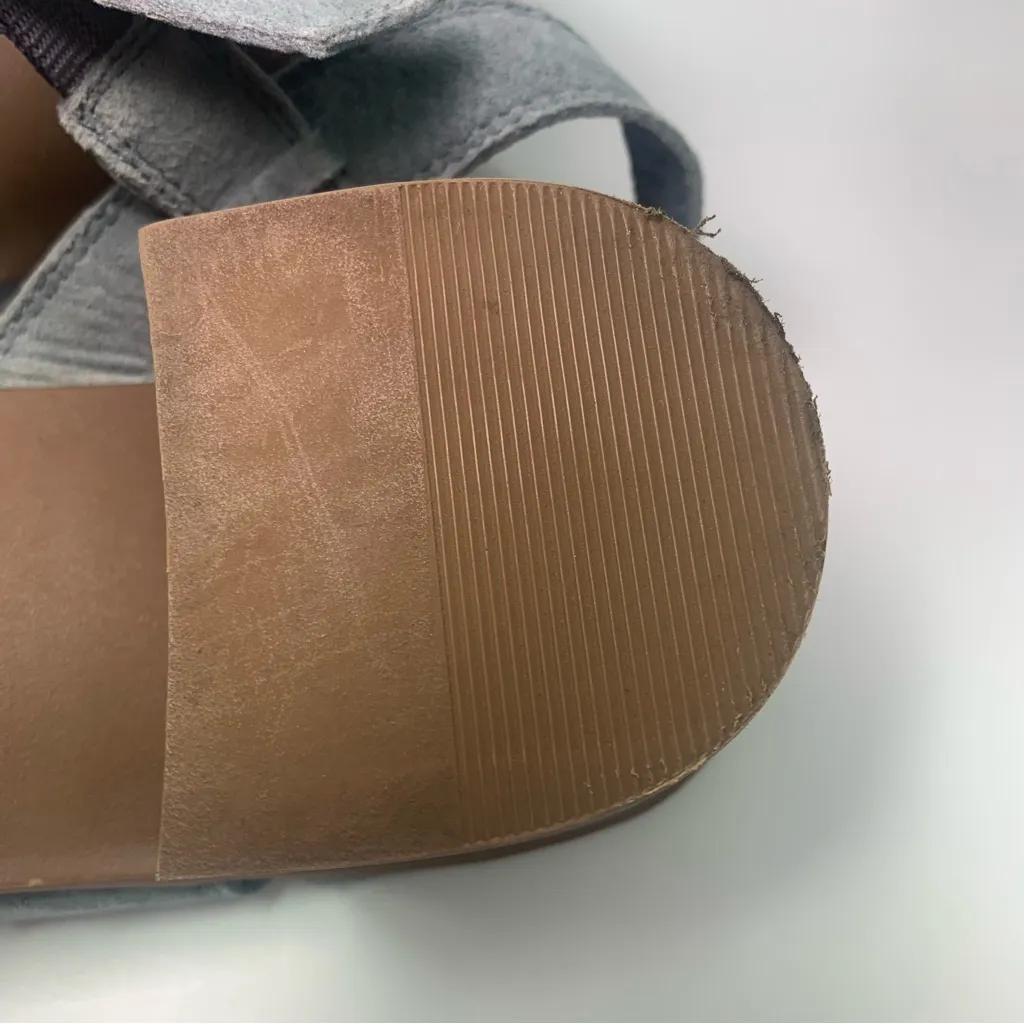 Steve‎ Madden Sandals Raymee Strappy Slingback Light Blue Leather Heels size 9.5 - Image 9