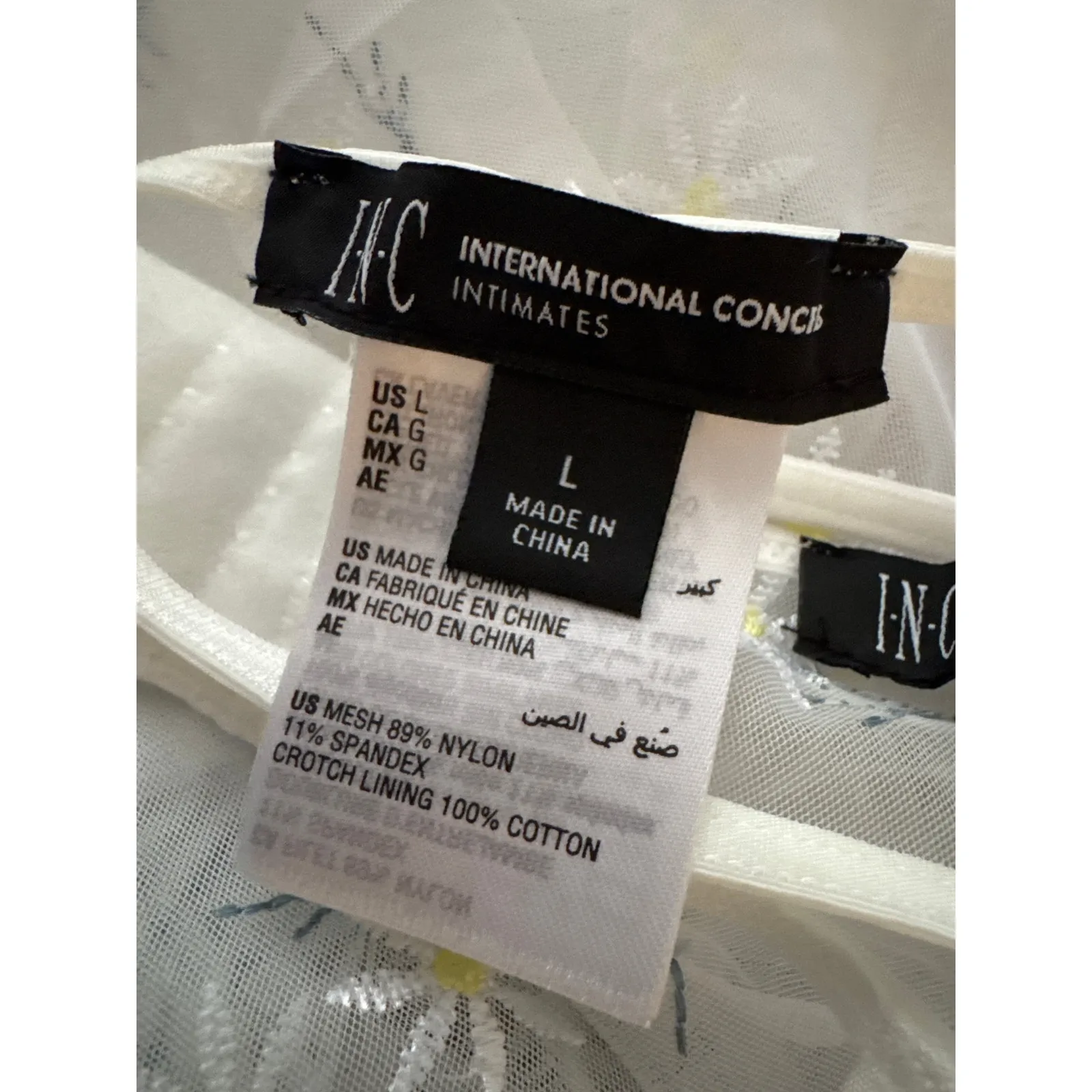 Brand New INC Intimates Women's Large Ditsy Daisy White Slip Dress Mini - Image 5