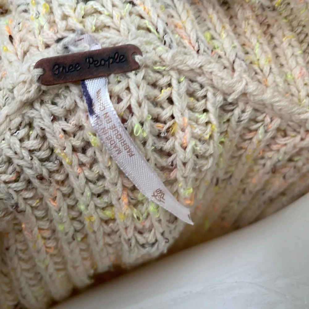 Free People Leo Tunic Oversized Sweater In Sassy Peach Combo XS - Image 6