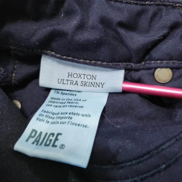 Paige Jeans Size 26 W26xL29.5 Paige Hoxton Ultra Skinny Jeans Stretch Blue Denim Pants  - Image 7