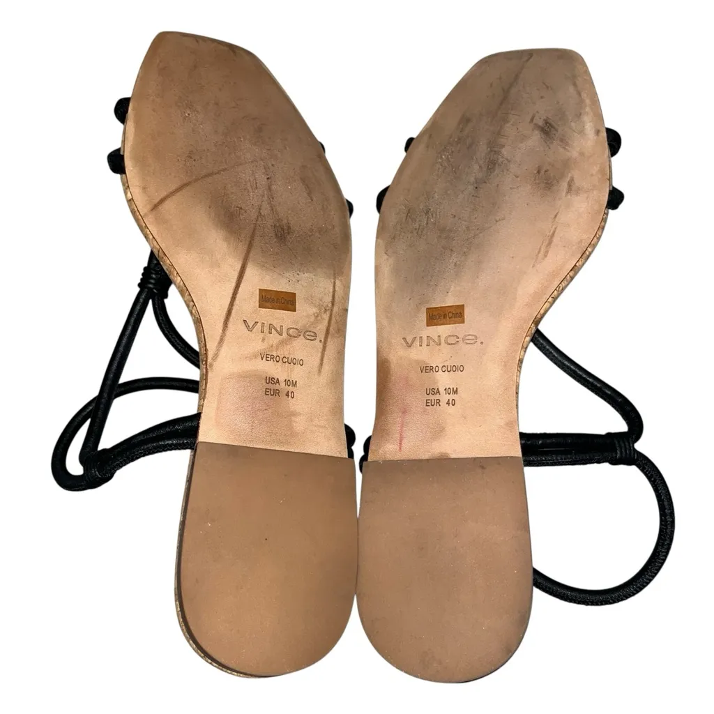 Vince Black Leather Hazen Napa Slingback Gladiator Sandals Shoes size 10 - Image 6