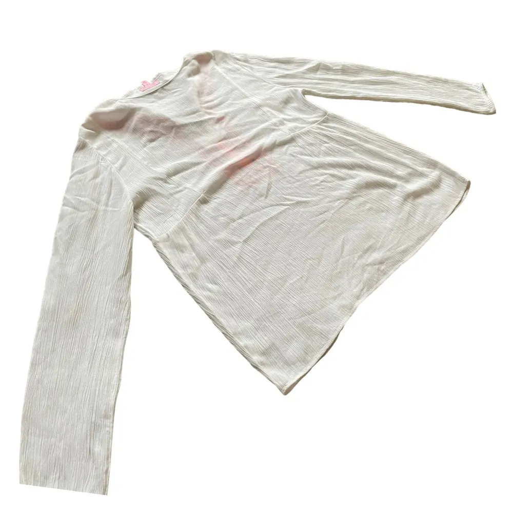 Lilly Pulitzer Dahle Embroidered White  Top Long Sleeve Women's Size Small A7 - Image 7