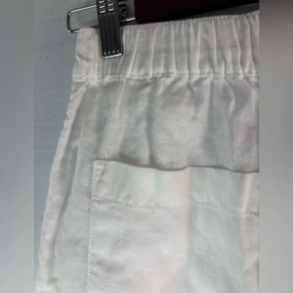 Cynthia Rowley XS Summer Linen White Wide Leg Pants - Image 6
