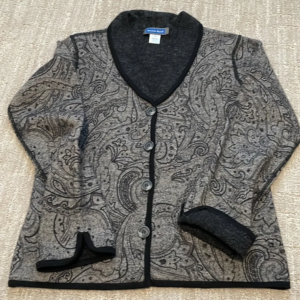 Austin Reed gray paisley wool jacket sz M Black Size M - Image 3