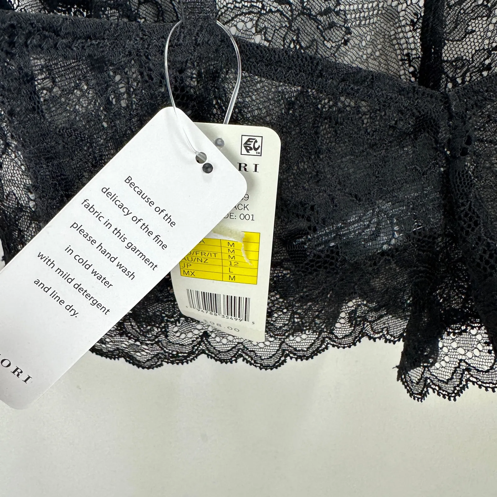 Natori Chantilly Lace Cami Top Black Sheer Lounge Lingerie Cropped Medium NWT - Image 5