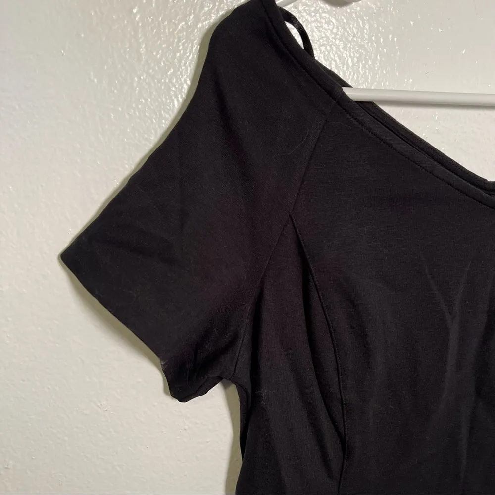 Ann Taylor A-Line Dress Black V-Neck - Image 5