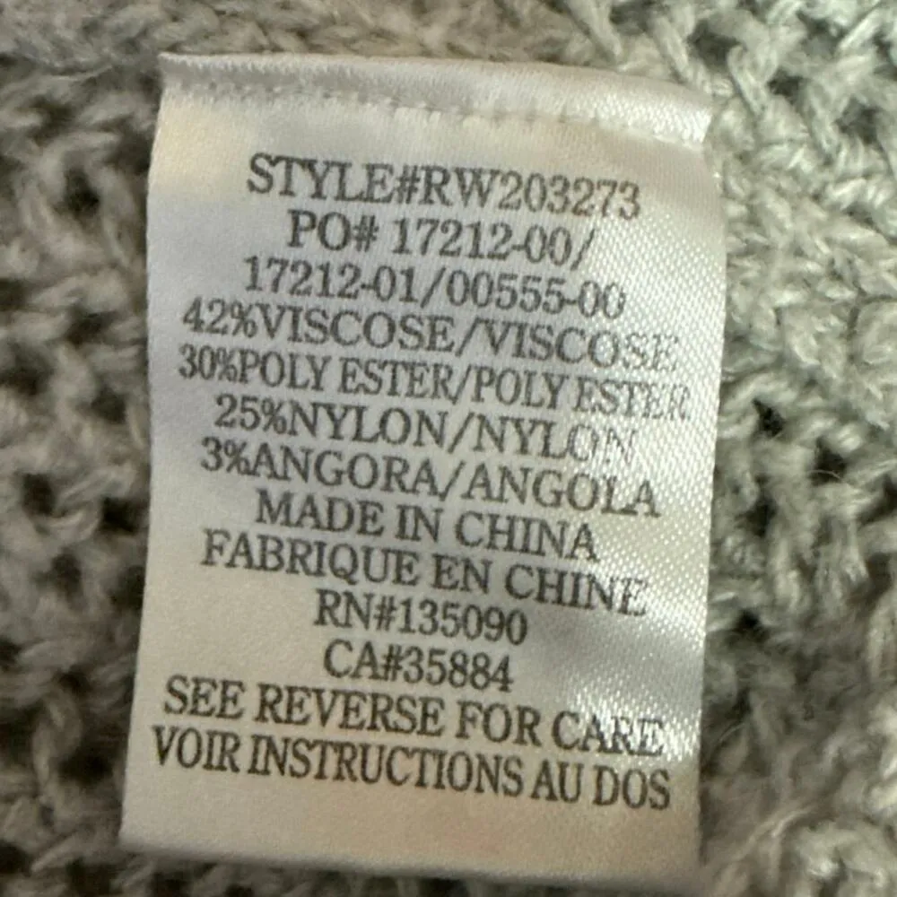 Rag Poets Gray Ribbed Knit Foldover Turtleneck Dolman Pullover Sweater Top Sz S - Image 4