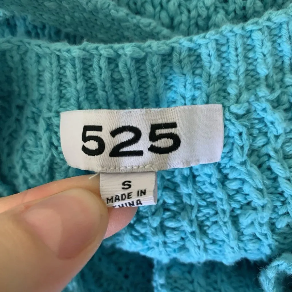 525 America S Turquoise Knit Bodycon Dress Sleeveless Stretch Textured Summer - Image 4