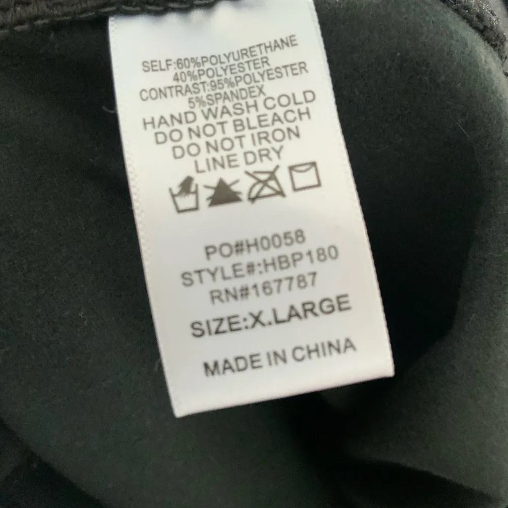 Hunter & Brown Black Faux Leather Spandex Leggings XL - Image 6