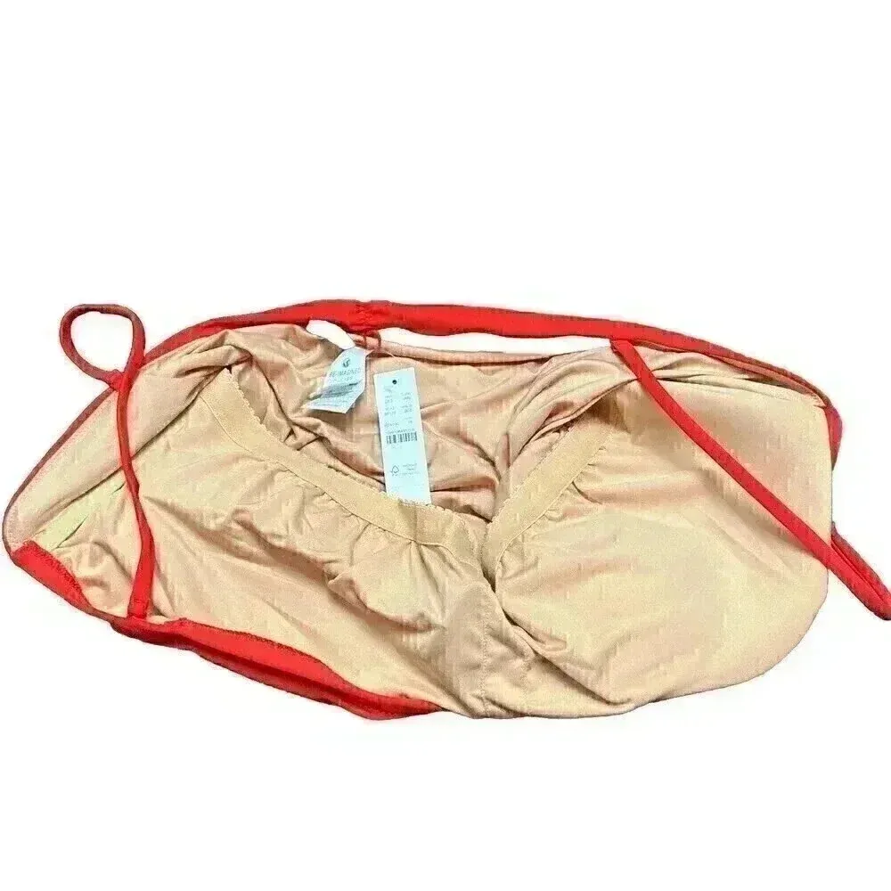 J Crew Red Ruched sweetheart one-piece Removable Straps & Padding Size 24 - Image 6