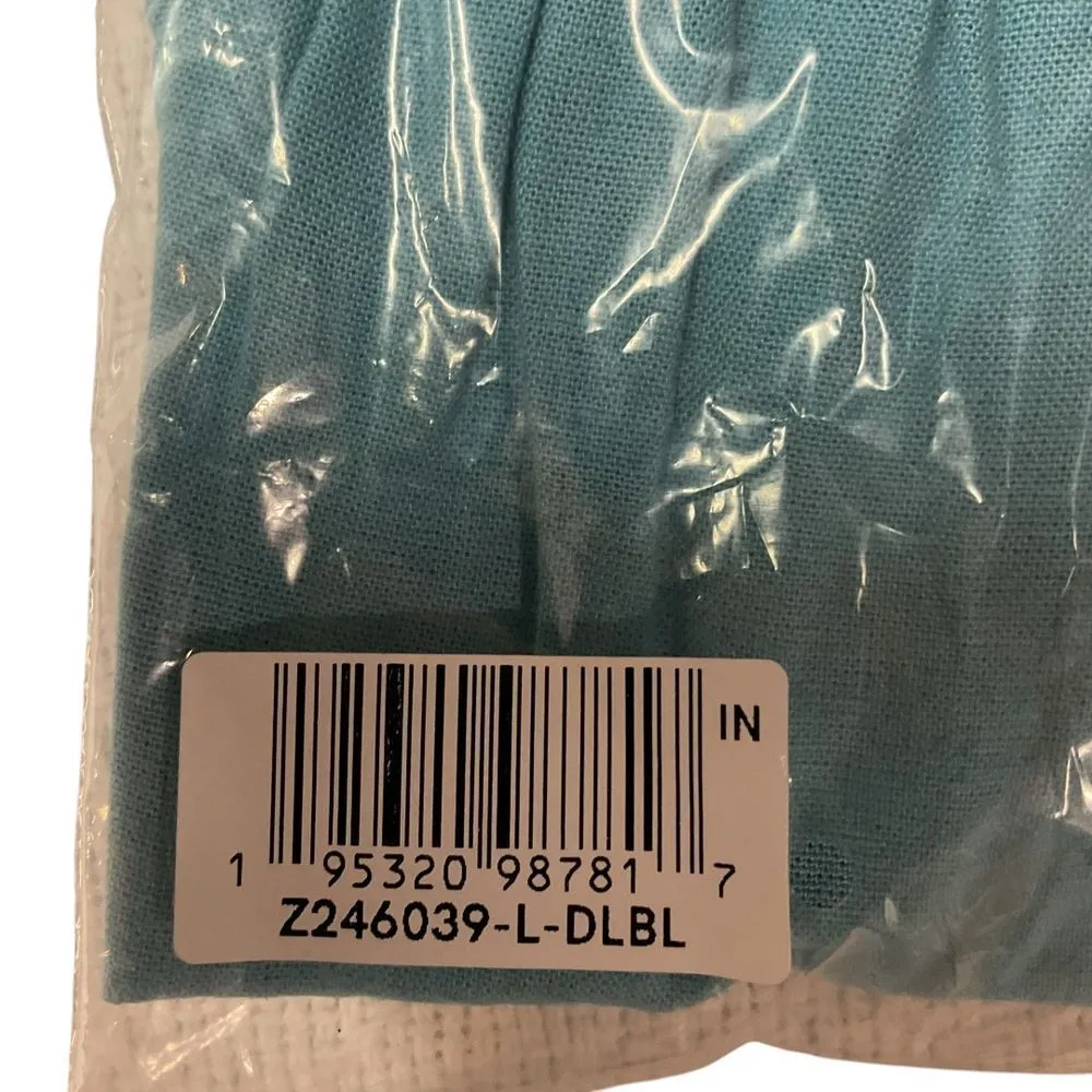 Venus Women's Size L Linen Tiered Tank Top Blue Comfy Cool Beach Resort Vacation - Image 3