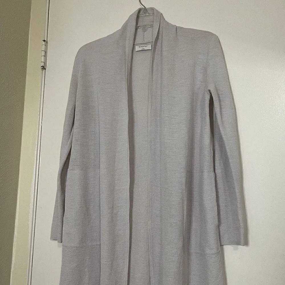 Aritzia babaton gray long sleeve knit light weight duster cardigan size small - Image 2