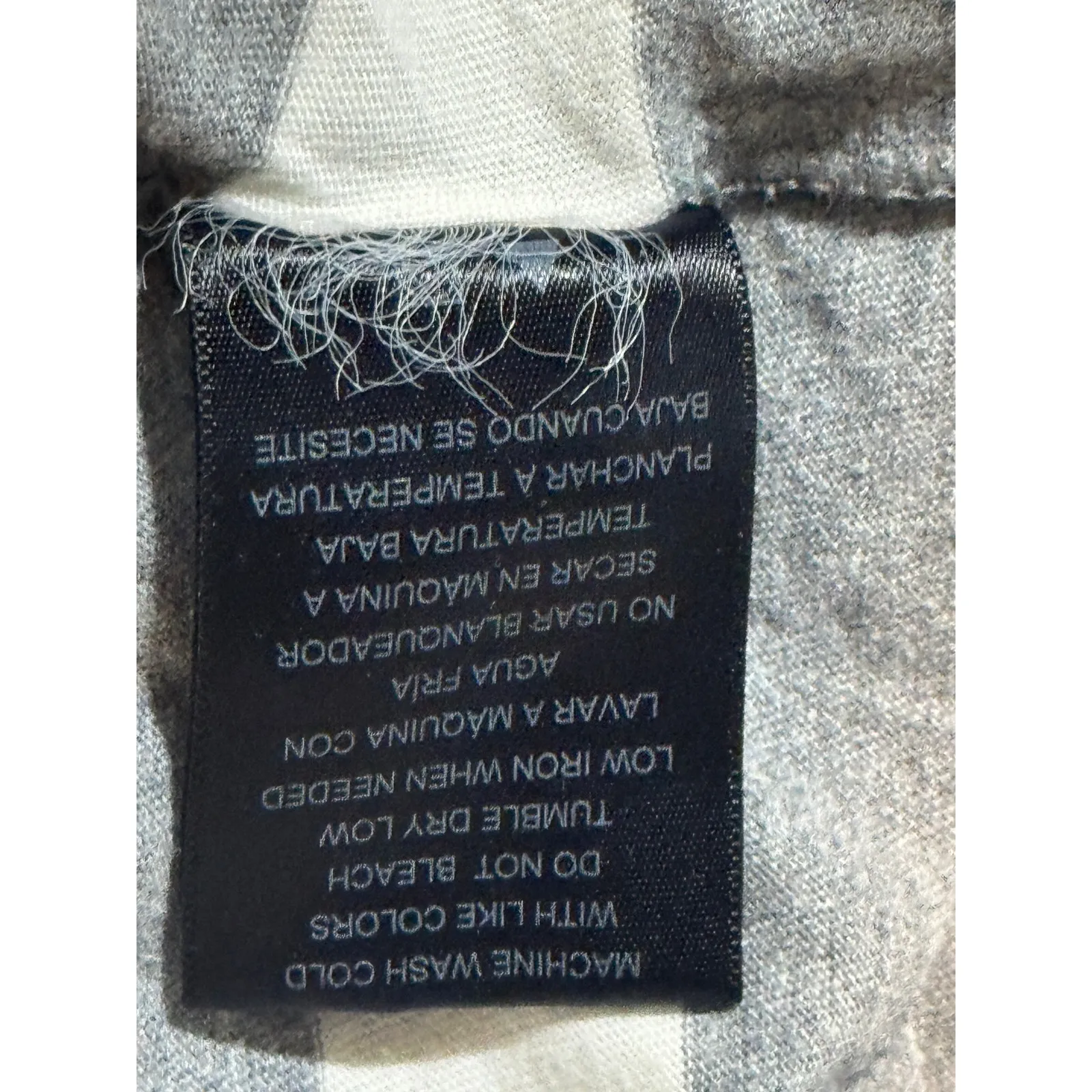 Norma Kamali · Size XS · Striped Organic Cotton V-Neck Hoodie · Grey - Image 6