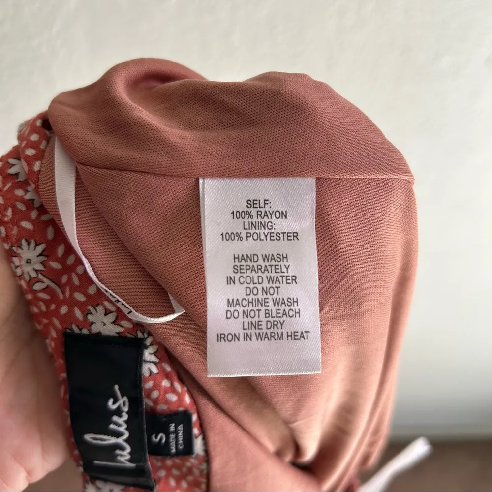 Lulu’s Carnation Crush Terra Cotta Floral Print Two-Piece Dress Sz Small - Image 9