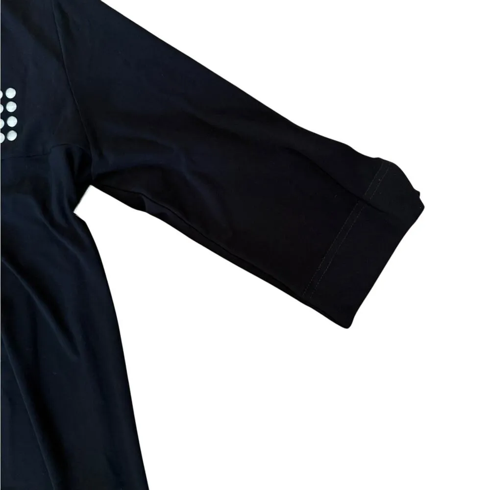 Joseph Ribkoff Black Silver Stud Scoop Neck Long Sleeve Tunic Mini Dress size 8 - Image 5