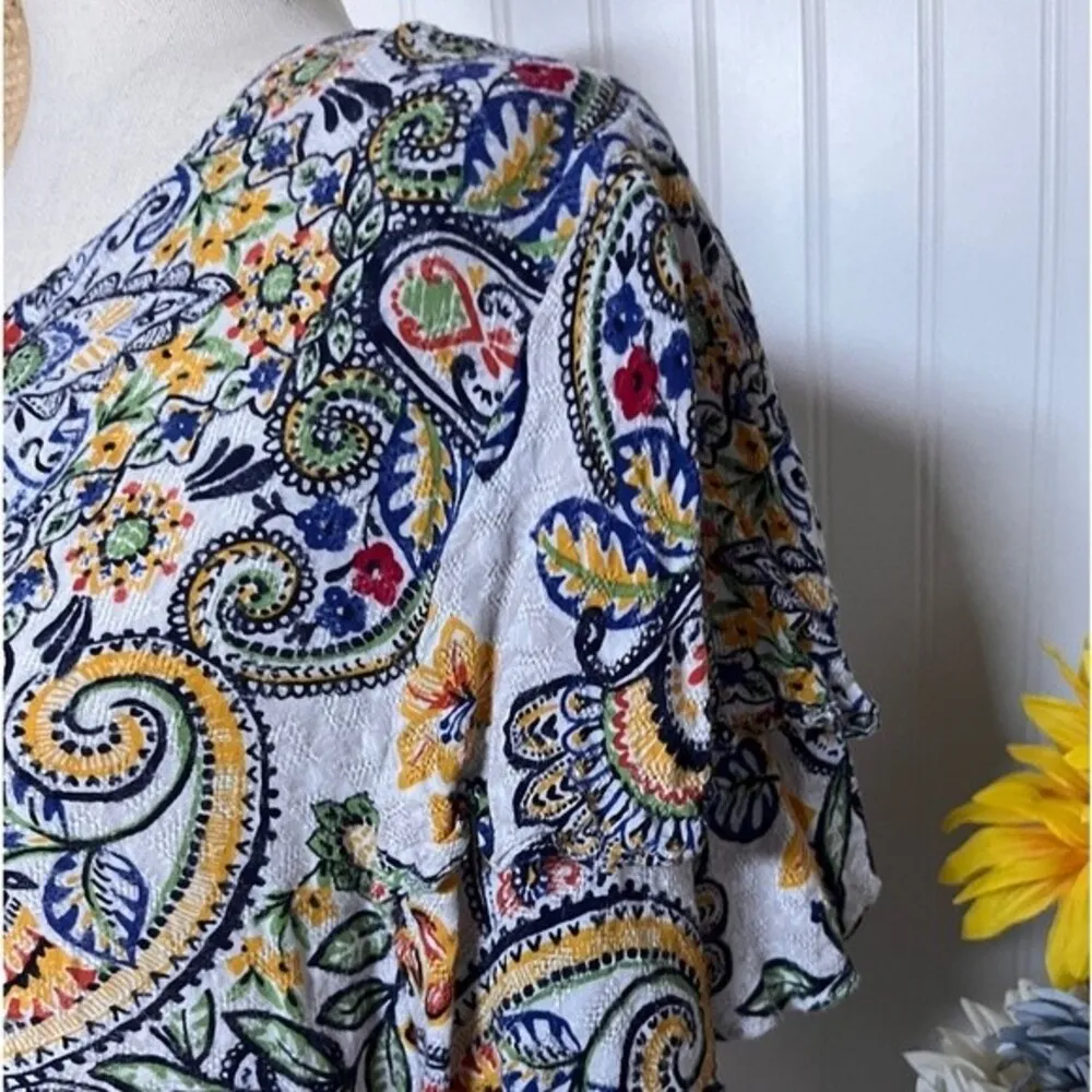 Colorful Peasant Style Blouse - Image 3