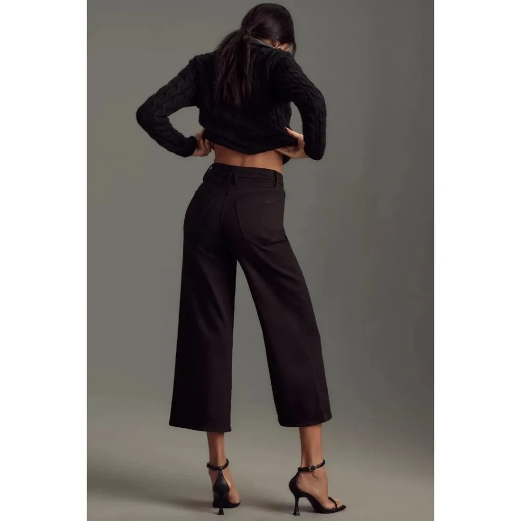 NWT Good American Good Waist Cropped Palazzo Jeans Size 6 High Rise Wide Leg - Image 3