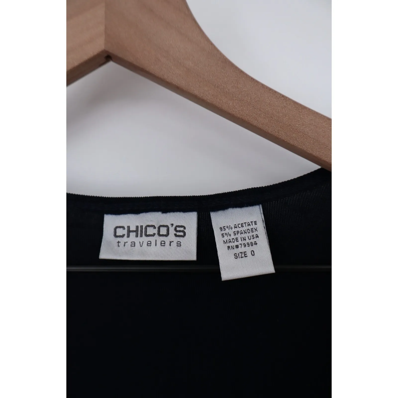 Chicos Travelers Navy Blue Long Sleeve Knot Front Cardigan Sweater Size 0/S - Image 5