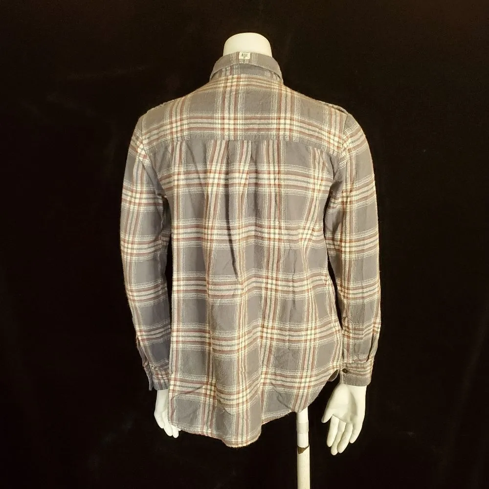 Billabong Gray, Red, & Cream Plaid Button Down Shirt (S) - Image 5