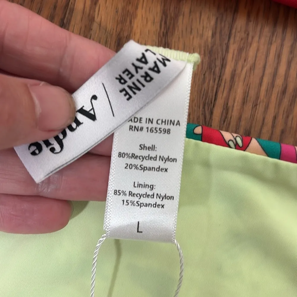 Andie Bikini Set Havana Top 90S High Waisted Bottom Red Multi‎ size L NWT/NWOT - Image 3