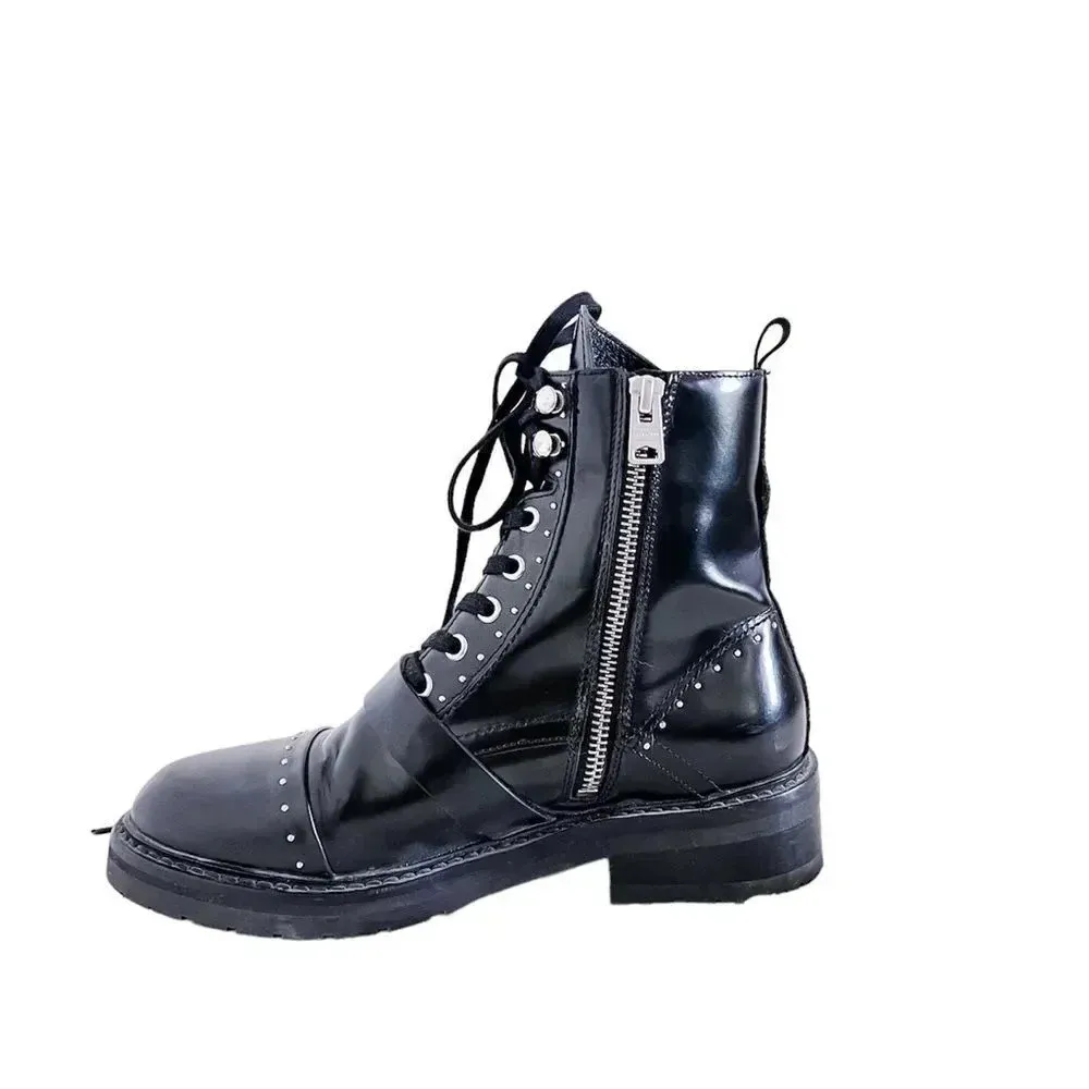 All Saints Women's Leather Donita Lace Up Boots size 36‎ - Image 6