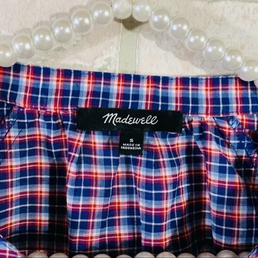 Madewell Tie Sleeve Popover in Whitby Plaid Size S - Image 6