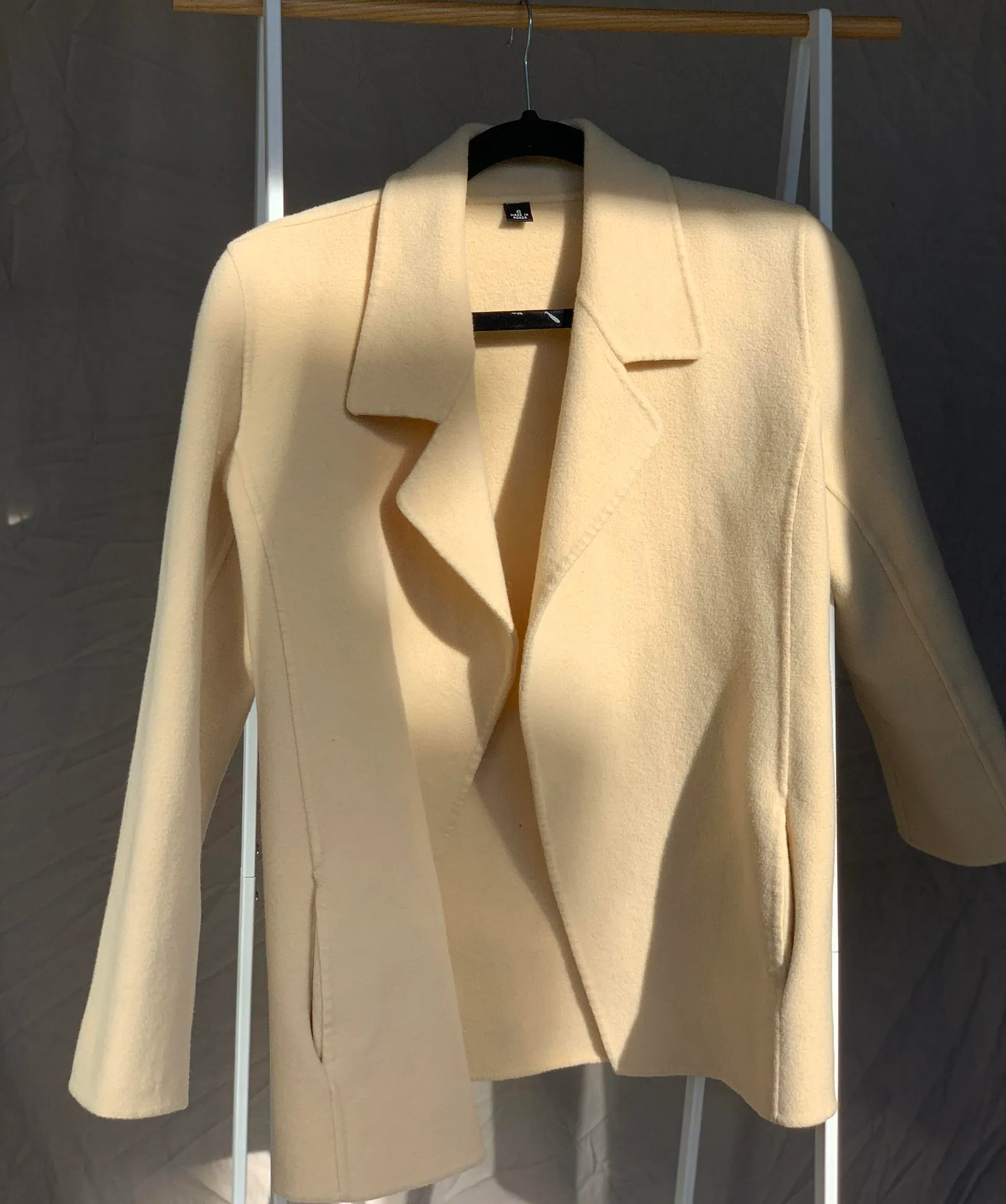Cream Wool Blazer Size 6 - Image 2