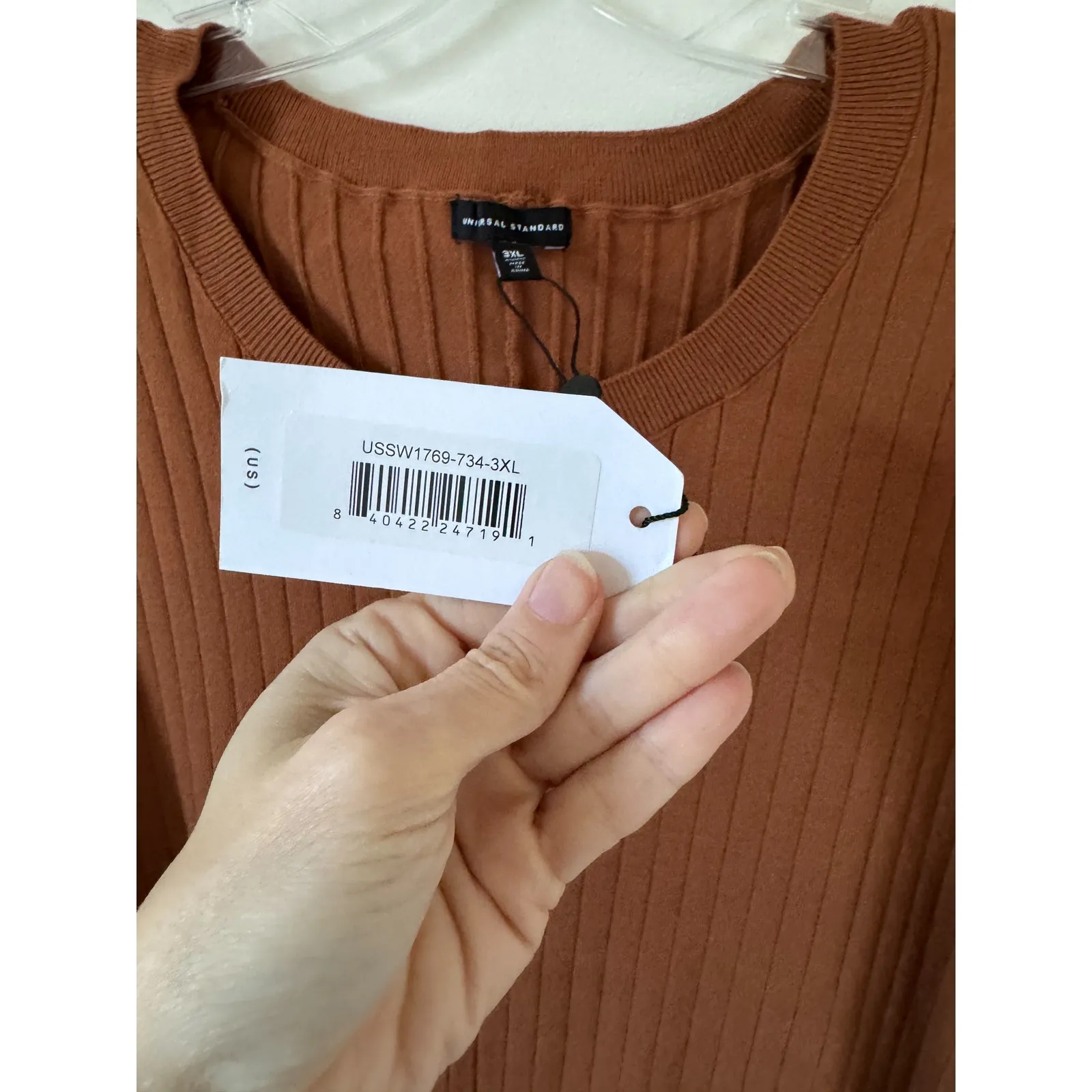 Universal Standard Ribbed Knit Sweater Vest Brown Size 3XL NEW - Image 7