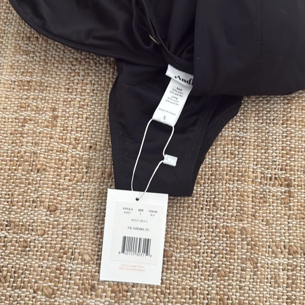 NEW Andie, Women’s The Sardinia One Piece Swimsuit, Beach, Bodycon, Small, Black - Image 5