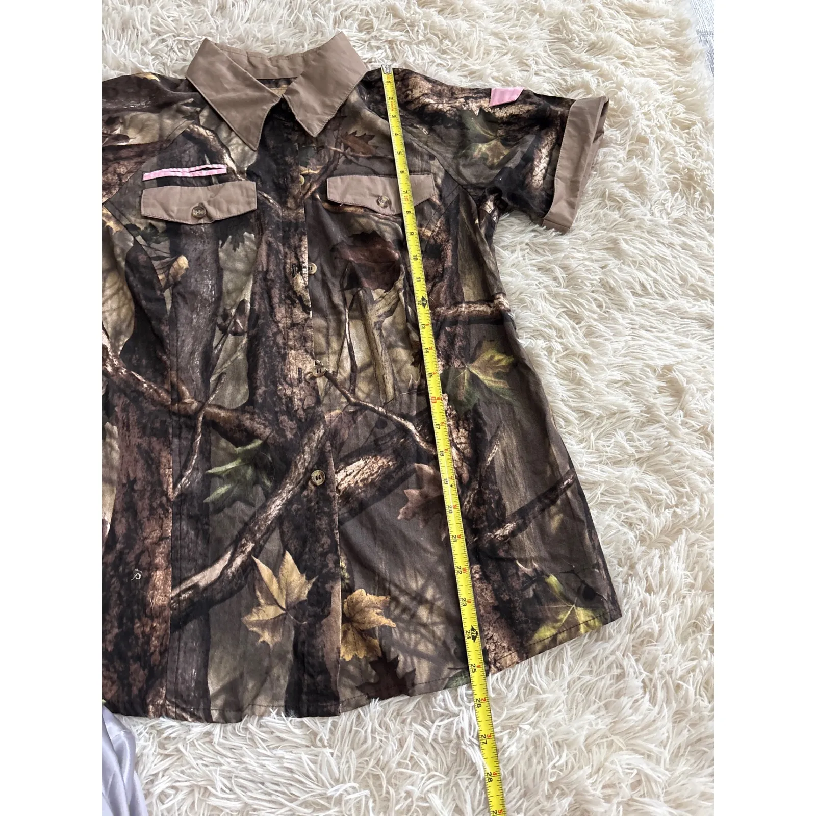Master Sportswoman Camouflage Button Up Short Sleeve Shirt Outdoor Gear Womens M Brown Size M - Image 4