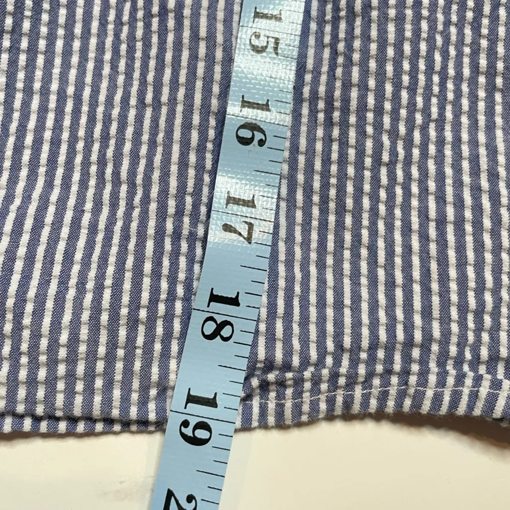 Vineyard Vines Women Off The Shoulder Top Seersucker Blue White Striped Sz 0 A13 - Image 14