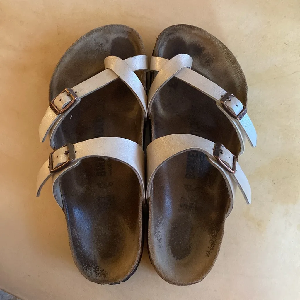 Birkenstock Mayari Toe Loop Sandals Womens Size EU 37 US 6 Graceful Pearl White - Image 2