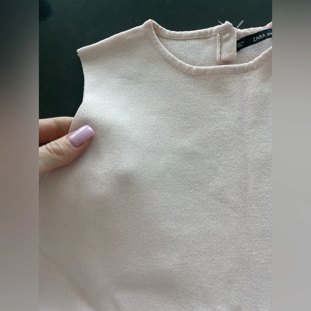 ZARA FINE KNIT SLEEVELESS TOP S - Image 2
