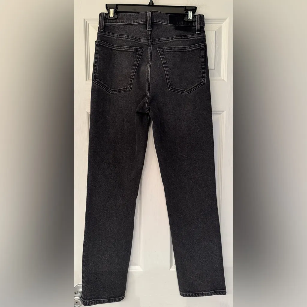 REDONE Black Wash 70’s Straight Leg Rock Encogimento Denim Women’s Jeans Size 26 - Image 4