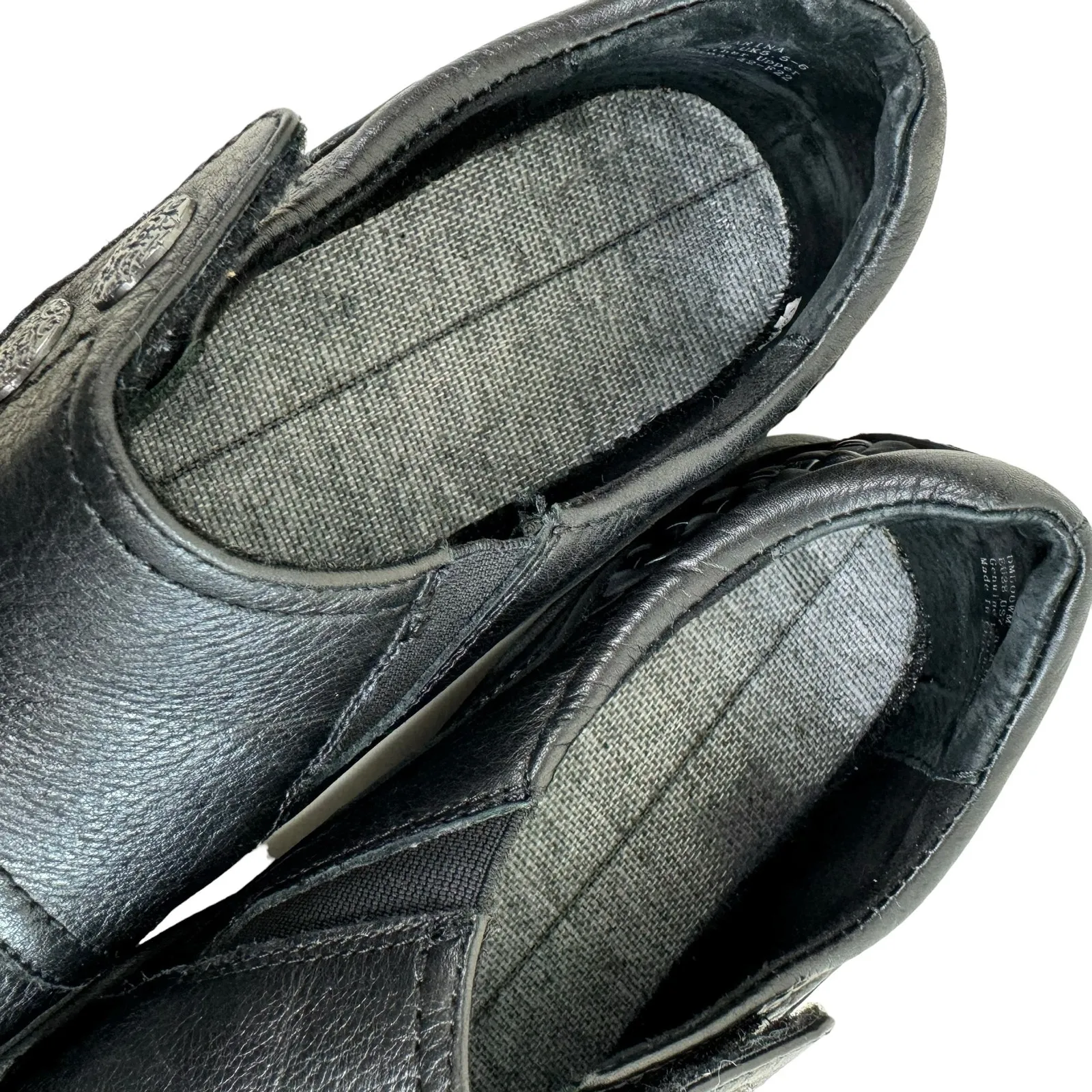 Aetrex Black Leather Upper Monk Strap Hook & Loop Comfort Shoes Size 7.5 8 - Image 6