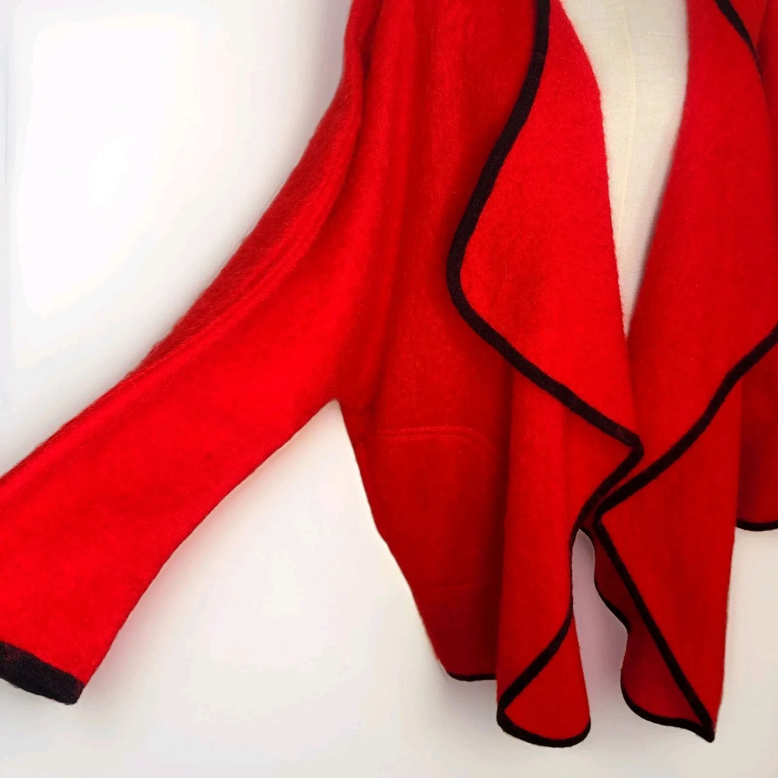 Vtg Tony Lambert Collections Women Mohair Blend Sweater Jacket Dohlman Sleeve‎ M Red Size M - Image 4