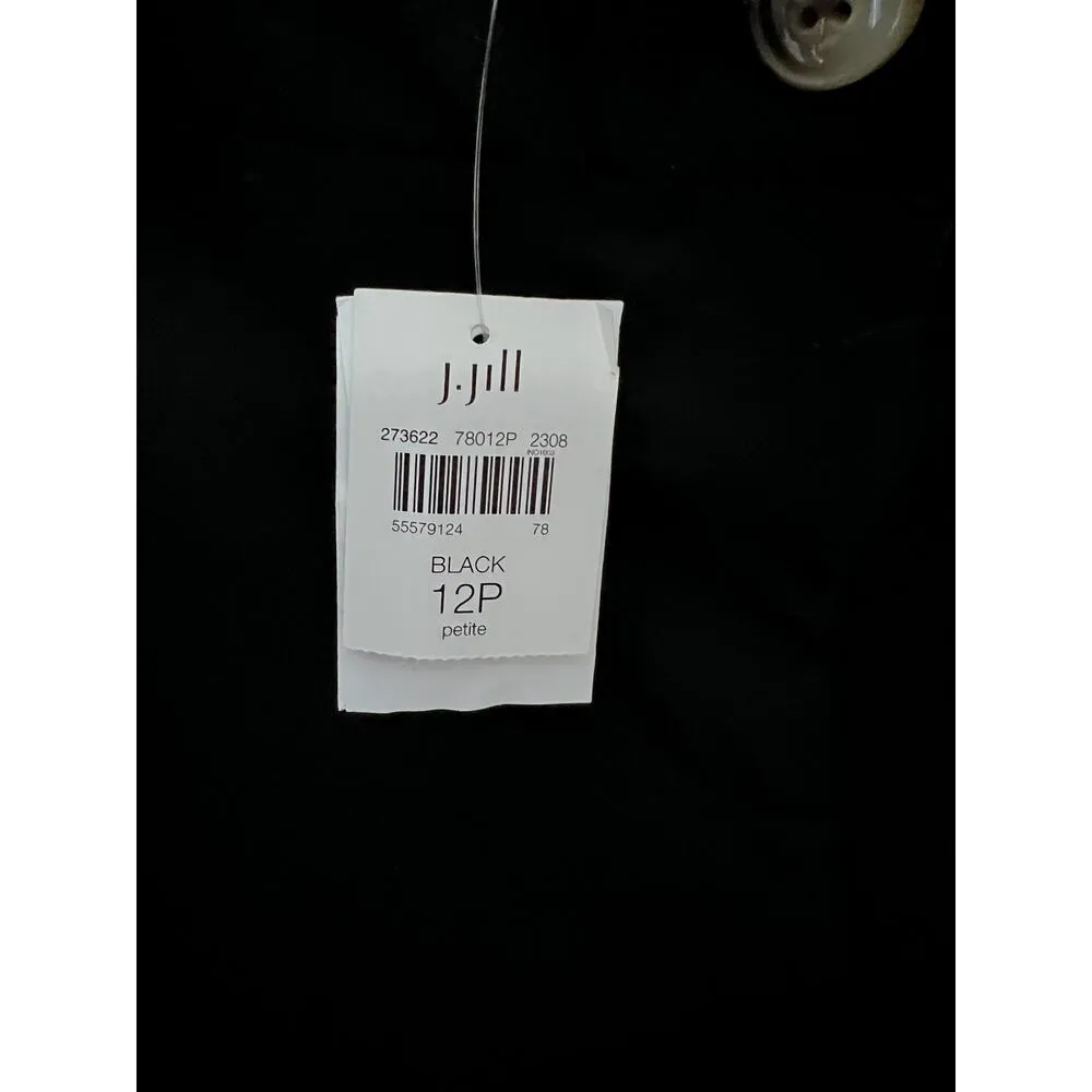 J.Jill NEW size 12P pants black button fly pockets straight leg career, classic - Image 9
