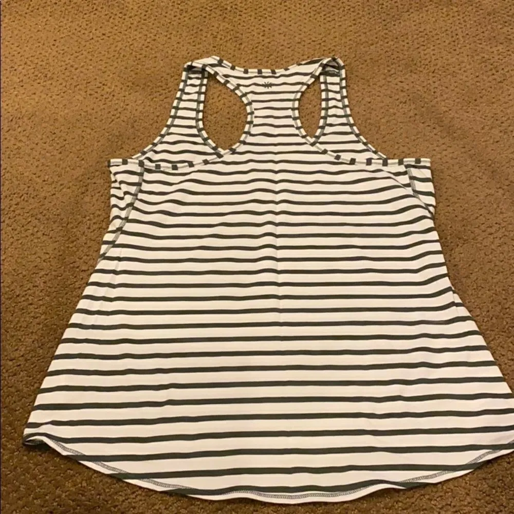 Athleta White & Grey Racerback Tank Top - Image 6