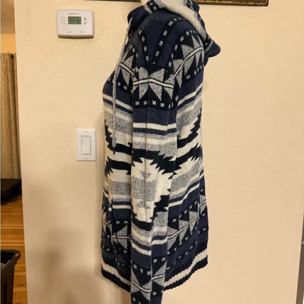 American Eagle Outfitters Unisex Hoodie Knit Sweater Geometric Pullover XS - Image 5