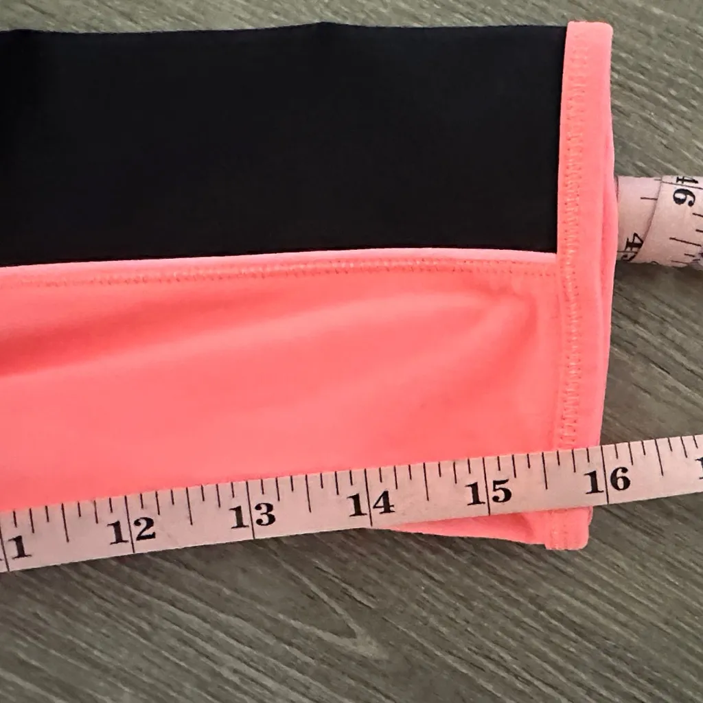 Lululemon Sz 4 Heat It Up Crop Coral Pink Black Low Rise Workout Yoga Leggings - Image 11