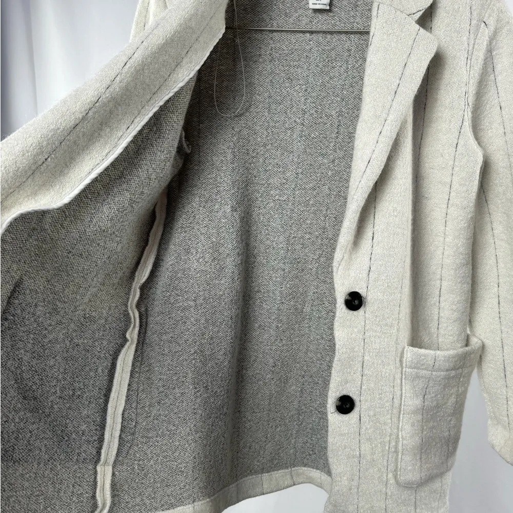 Rachel Zoe Wool Blend Cream‎ Stripe Blazer Size Small - Image 3