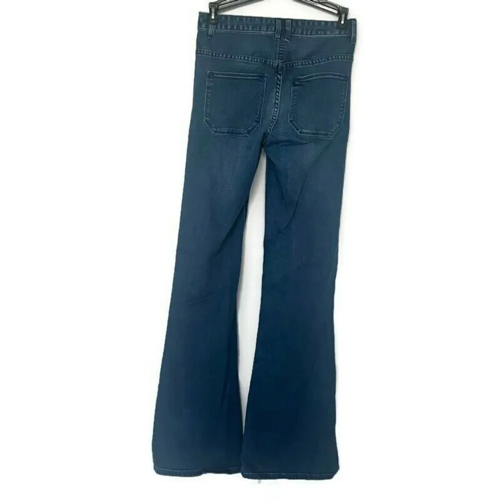 𝅺ALEXA Chung wide flare leg Jeans mid rise Size 24 blue - Image 5
