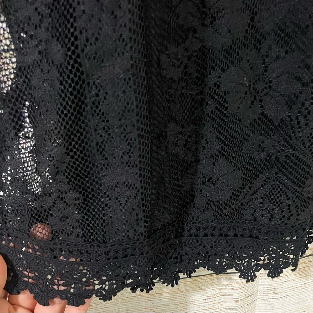 lace cold shoulder black top Size Large - Image 4