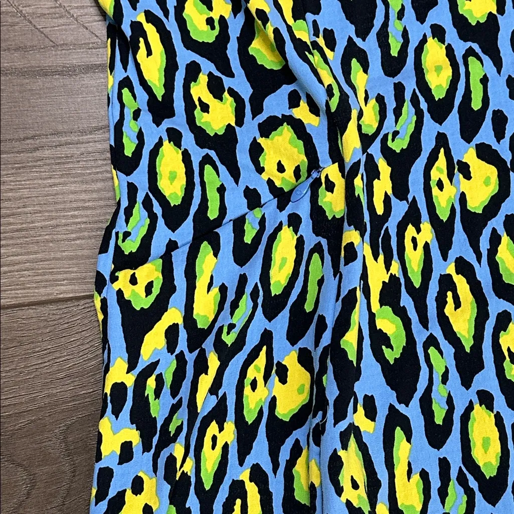 IBKUL Short Sleeve Gordet 1/4 Zip Pocket Golf Dress Gemma Print Blue Yellow S/M Size undefined - Image 6