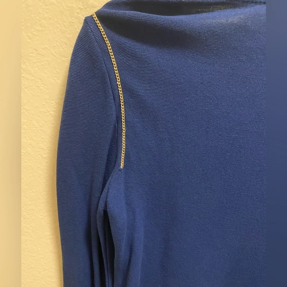 Paul & Shark Yachting Blue Chain Detail Sweater Size Medium - Image 8