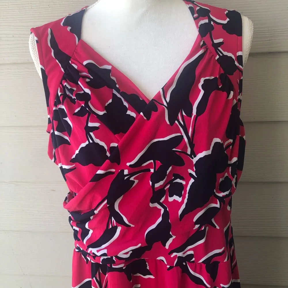 Leota STITCH FIX Floral Faux Wrap Sleeveless Jersey Dress R1 - Image 3